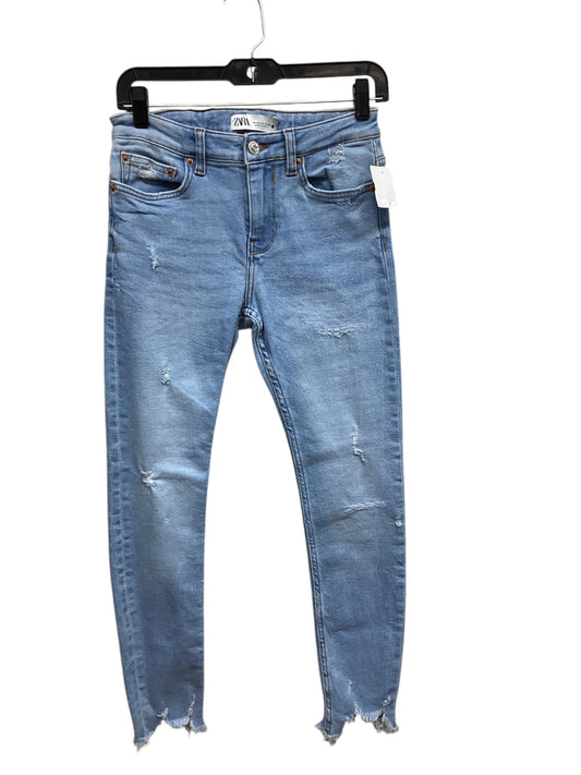 Jeans Skinny By Zara In Blue Denim, Size: 6