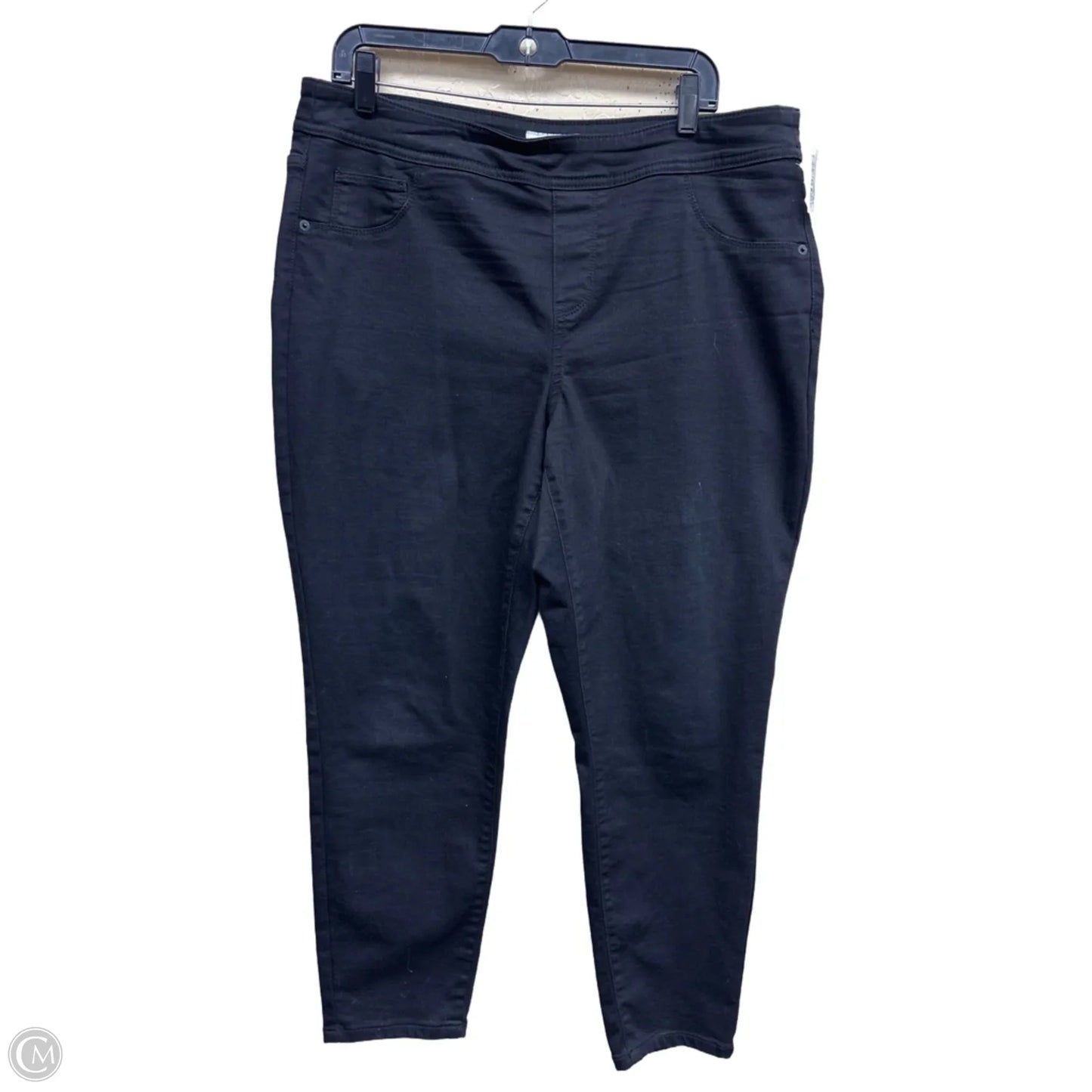 Jeans Skinny By Ava & Viv In Black Denim, Size: 16