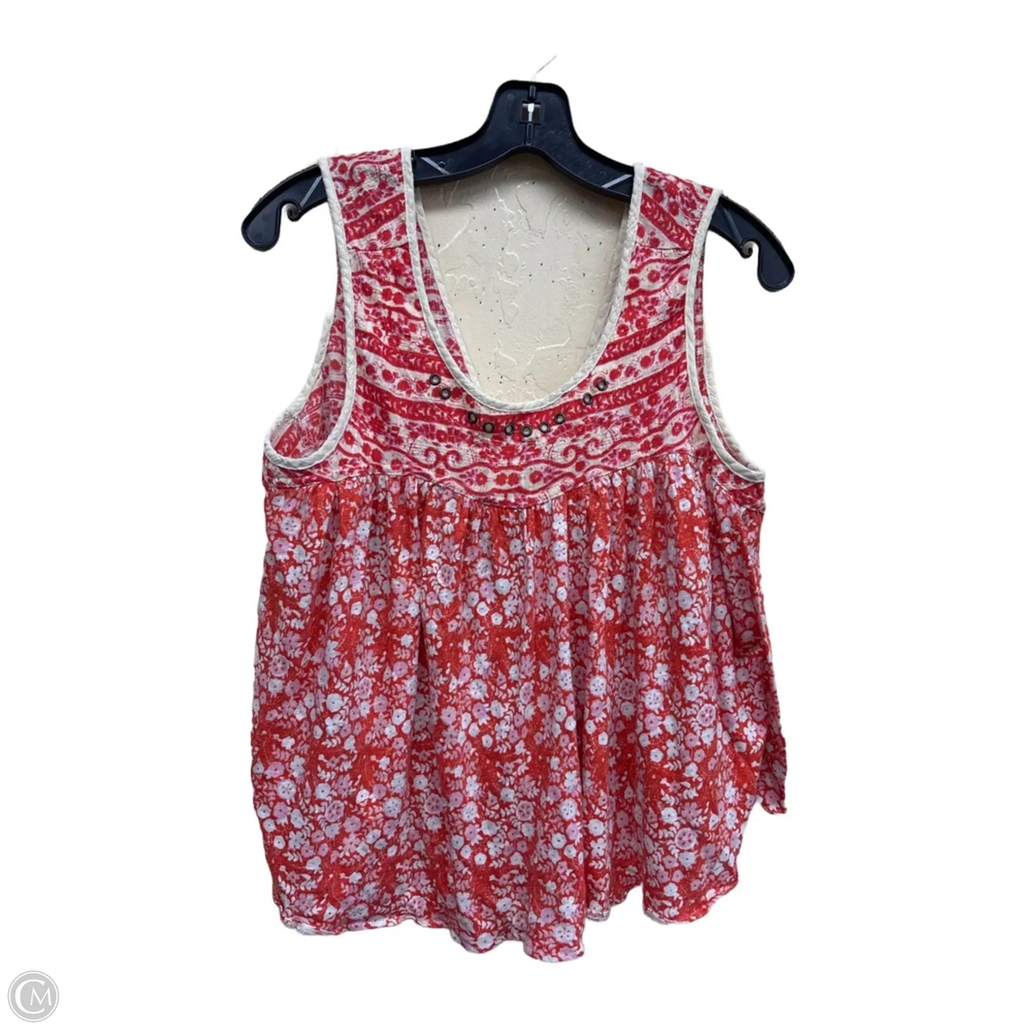 Top Sleeveless By Free People In Red & Tan, Size: M