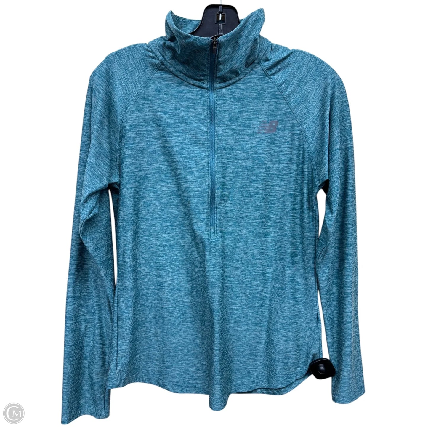 Athletic Top Long Sleeve Collar By New Balance In Blue, Size: S