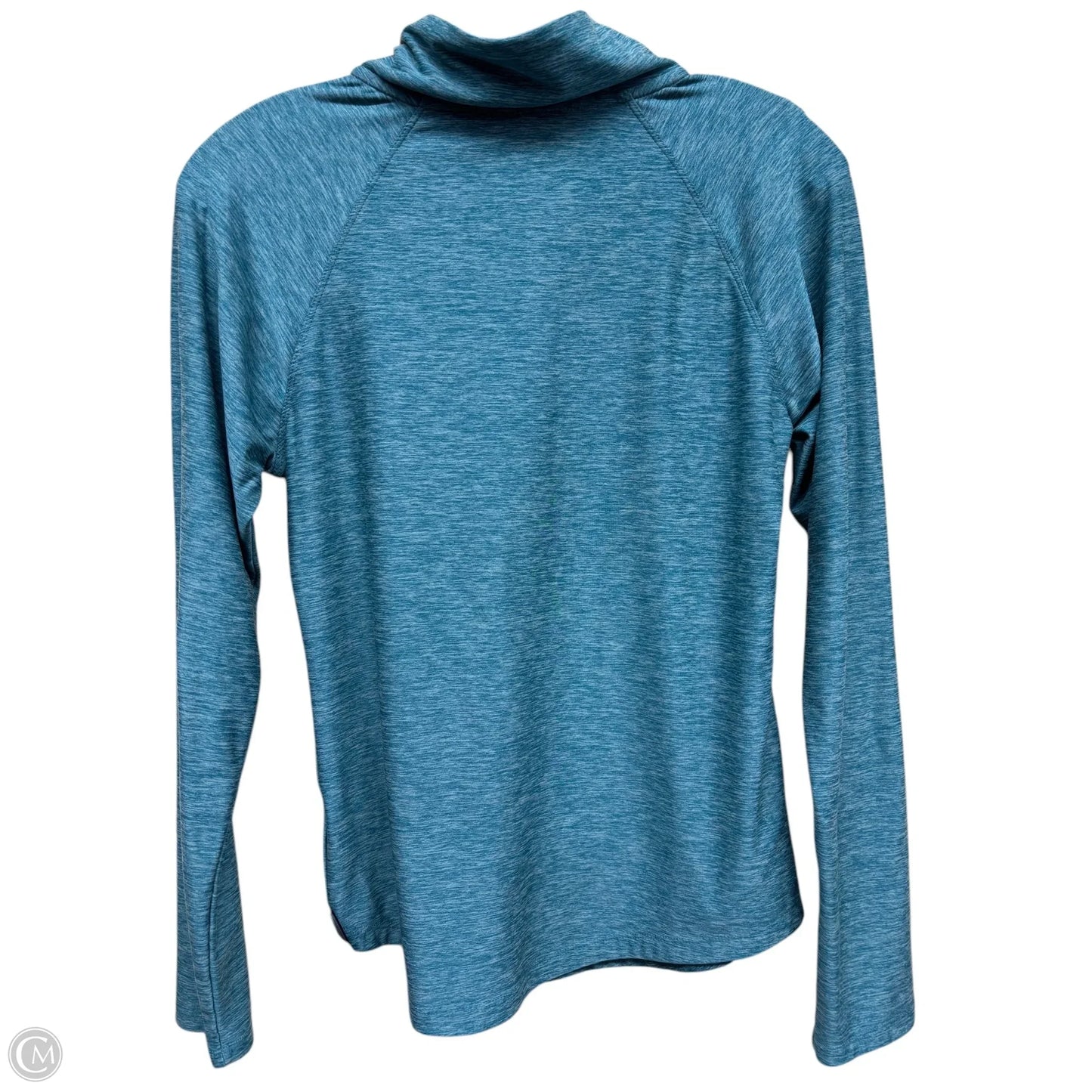 Athletic Top Long Sleeve Collar By New Balance In Blue, Size: S