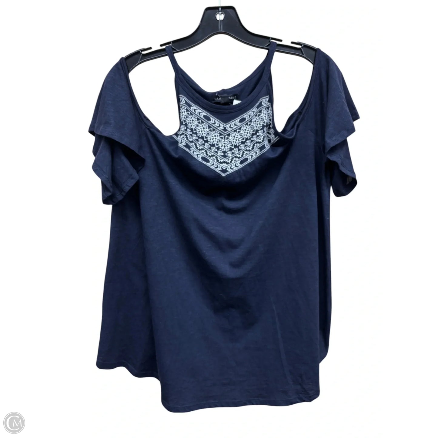 Top Short Sleeve By Lane Bryant In Blue