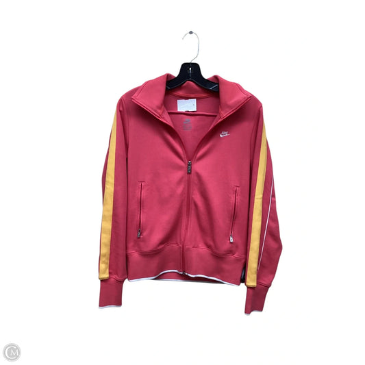 Athletic Jacket By Nike Apparel In Pink & Yellow, Size: M