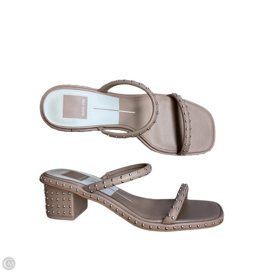 Sandals Heels Block By Dolce Vita In Brown & Silver, Size: 7