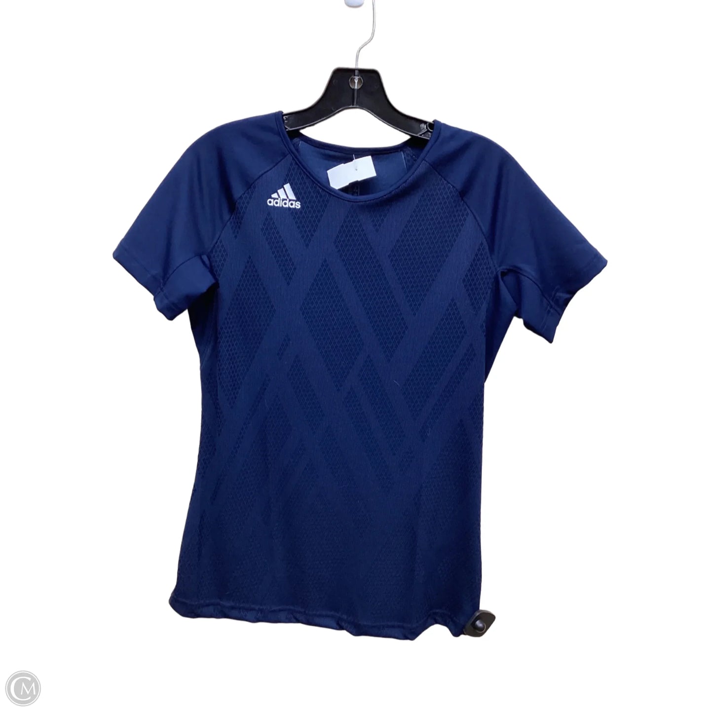 Athletic Top Short Sleeve By Adidas In Blue, Size: M
