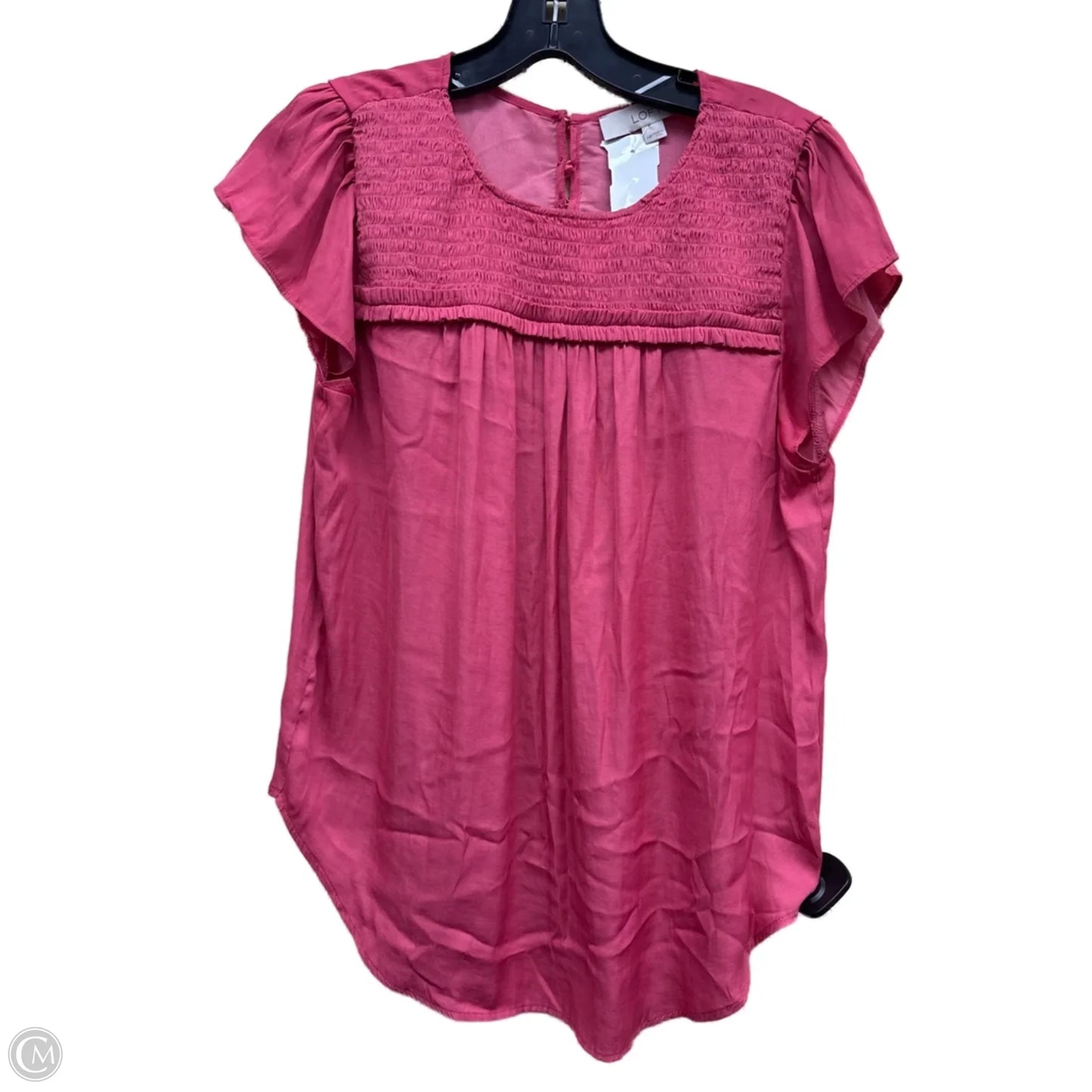 Top Short Sleeve By Loft In Pink, Size: Mp