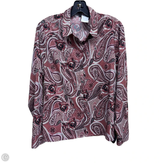 Top Long Sleeve By Express In Paisley Print, Size: S