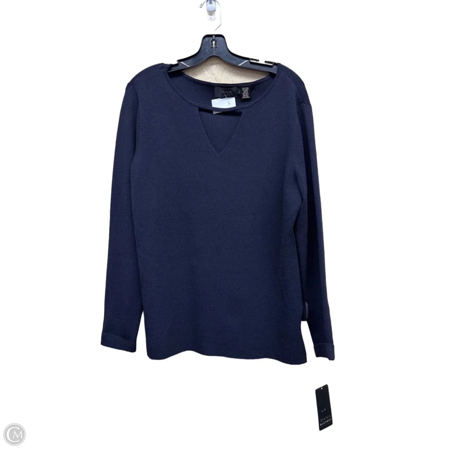 Top Long Sleeve By Dana Buchman In Navy, Size: Xl