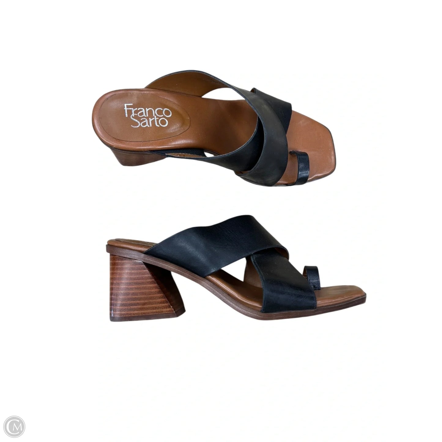 Sandals Heels Block By Franco Sarto In Black, Size: 7.5