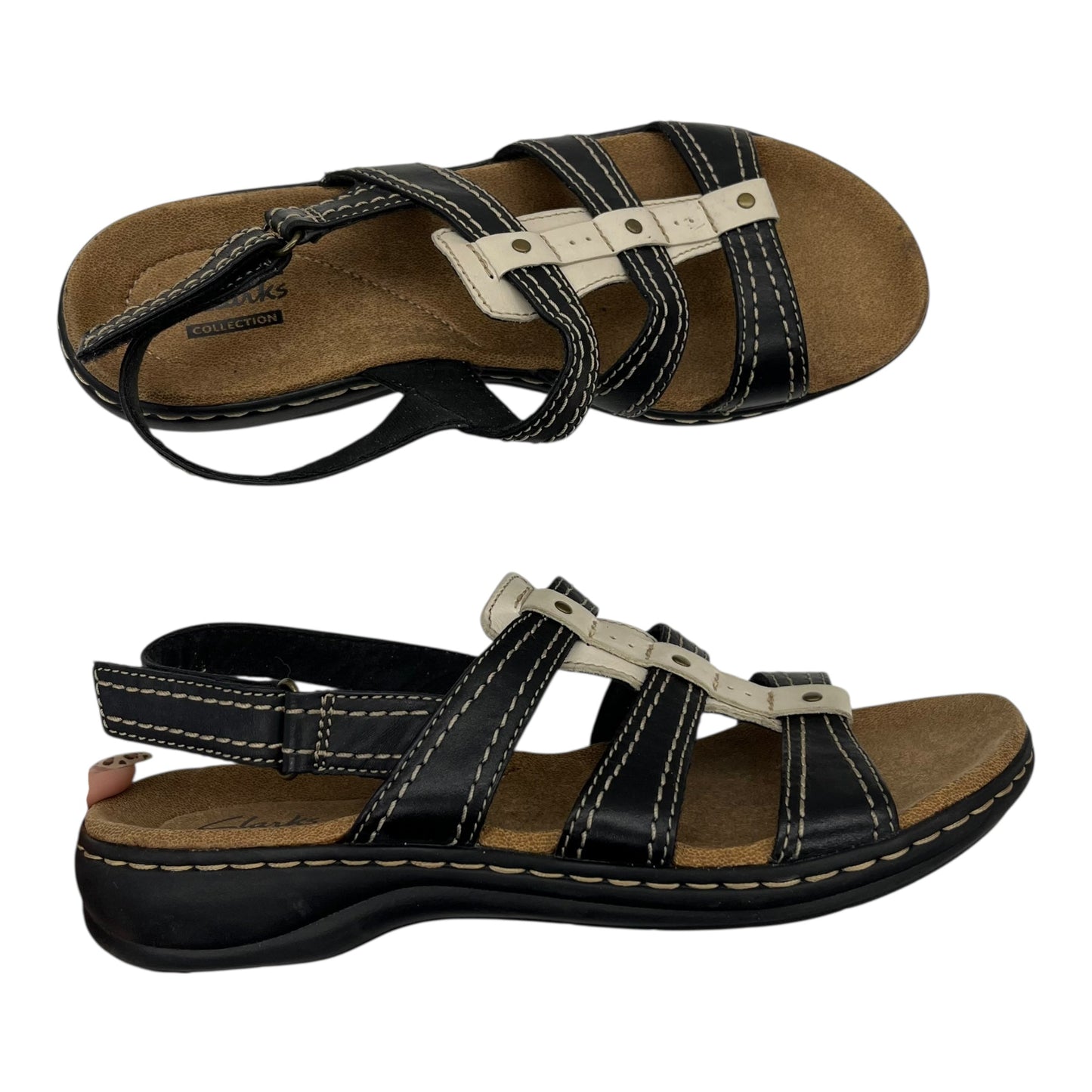 Sandals Flats By Clarks In Black, Size:7