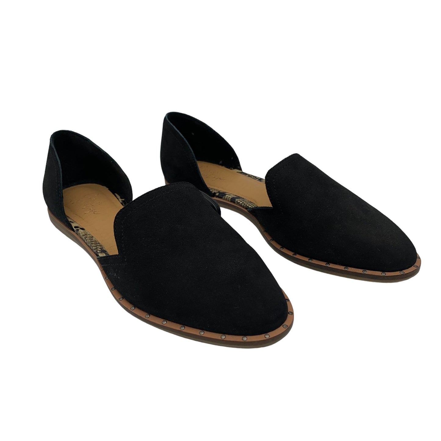Black Shoes Flats Crown Vintage, Size 6.5