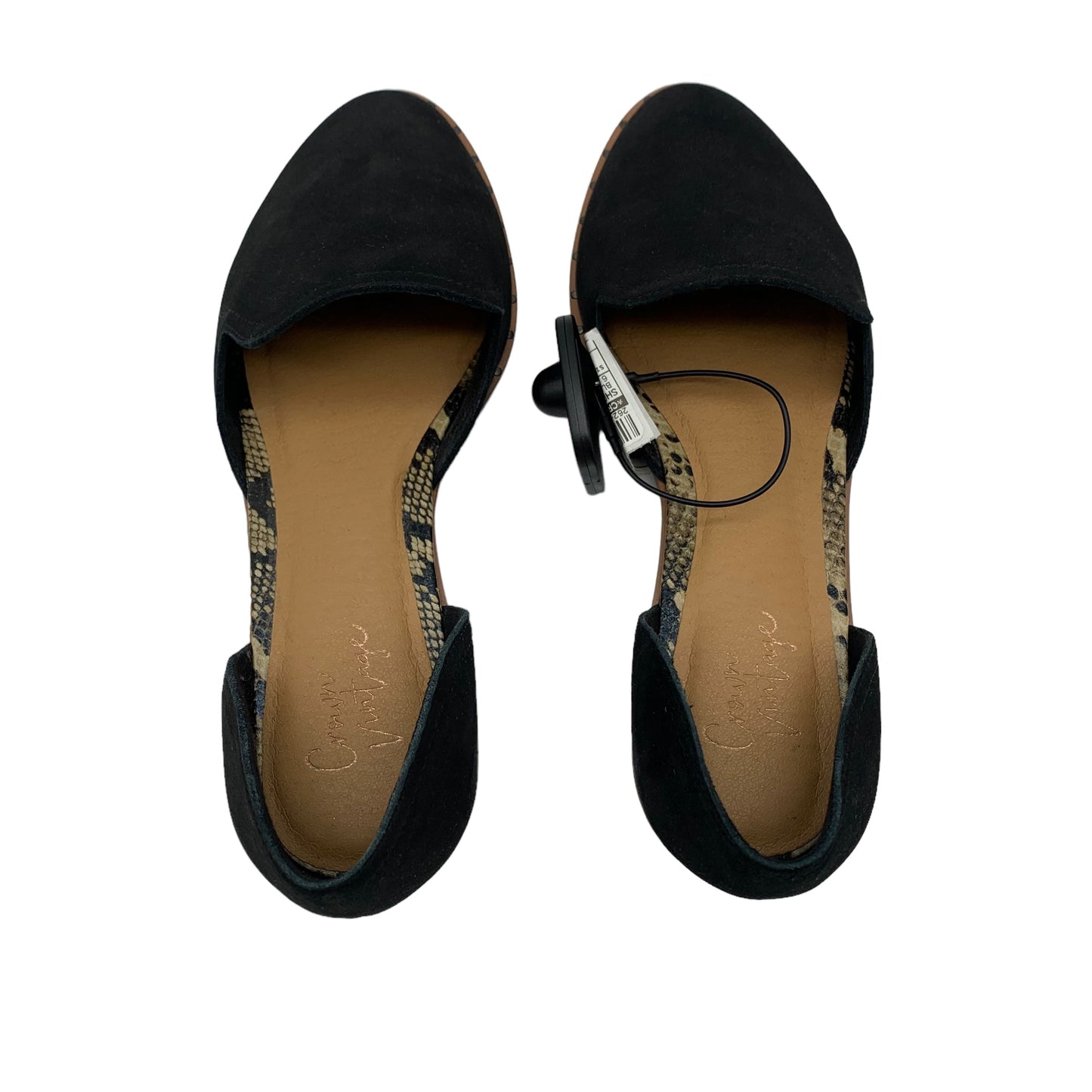 Black Shoes Flats Crown Vintage, Size 6.5