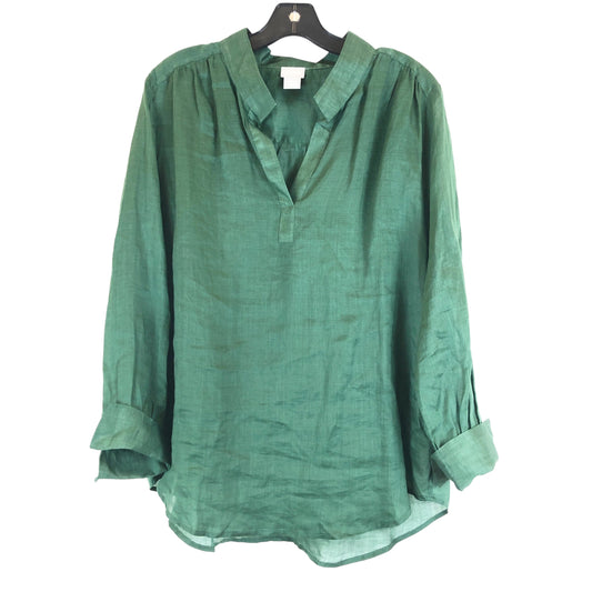 Green Blouse Long Sleeve Chicos, Size Xl