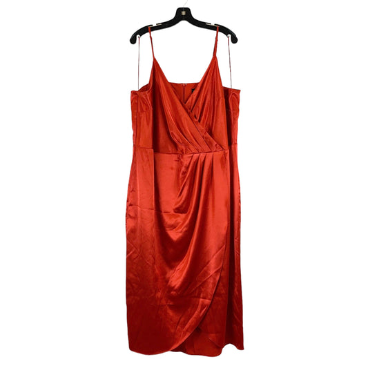 Red Dress Casual Midi Lane Bryant, Size 3x