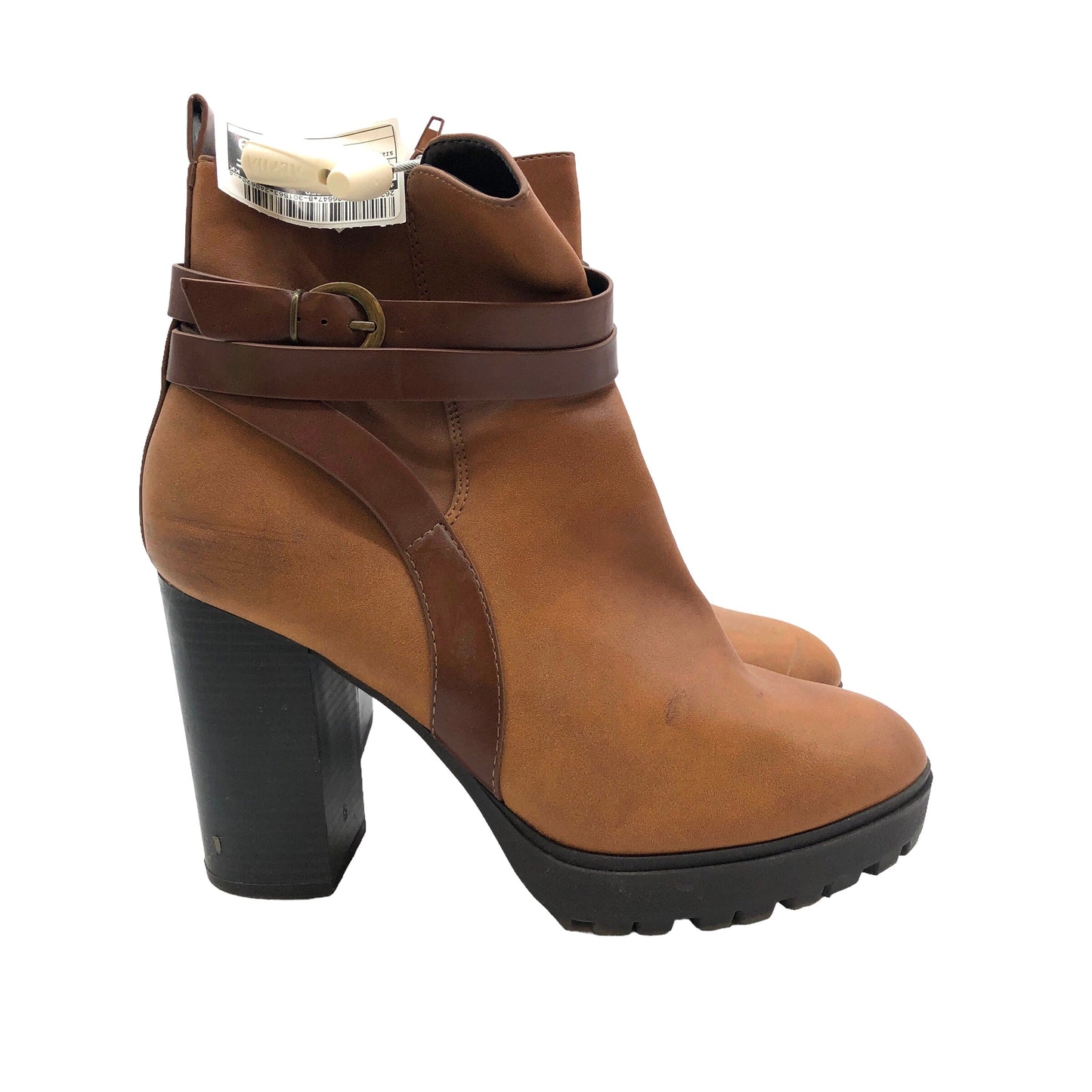 Brown Boots Ankle Heels City Classified, Size 10