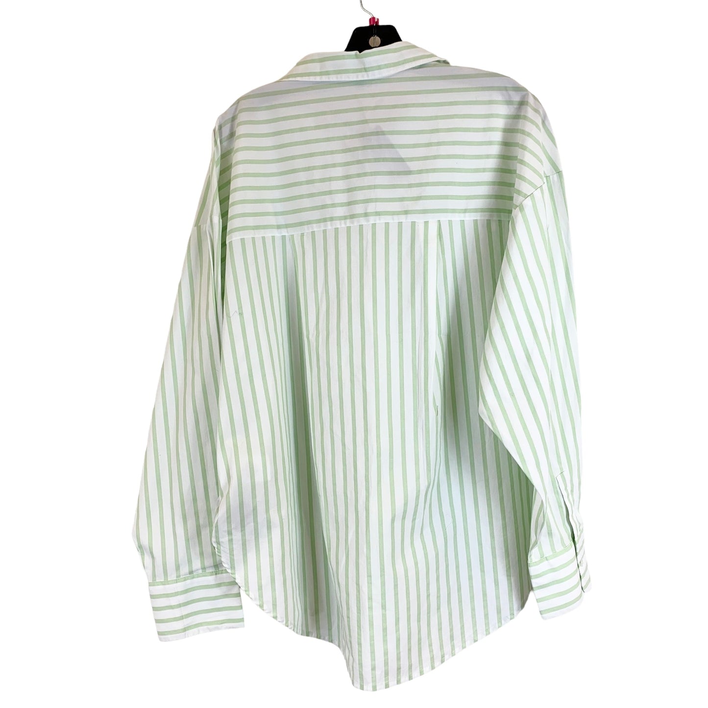 Green & White Top Long Sleeve Express, Size L