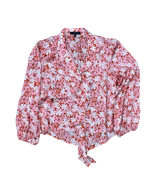 Top Ls By Clothes Mentor In Orange & Pink, Size:M
