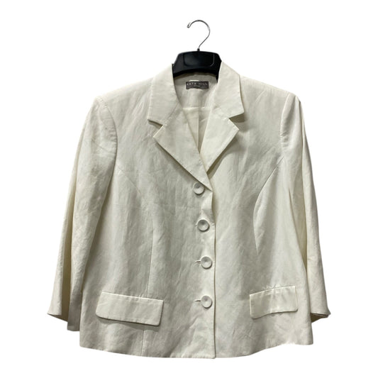 Blazer By Kate Hill In White, Size:1X
