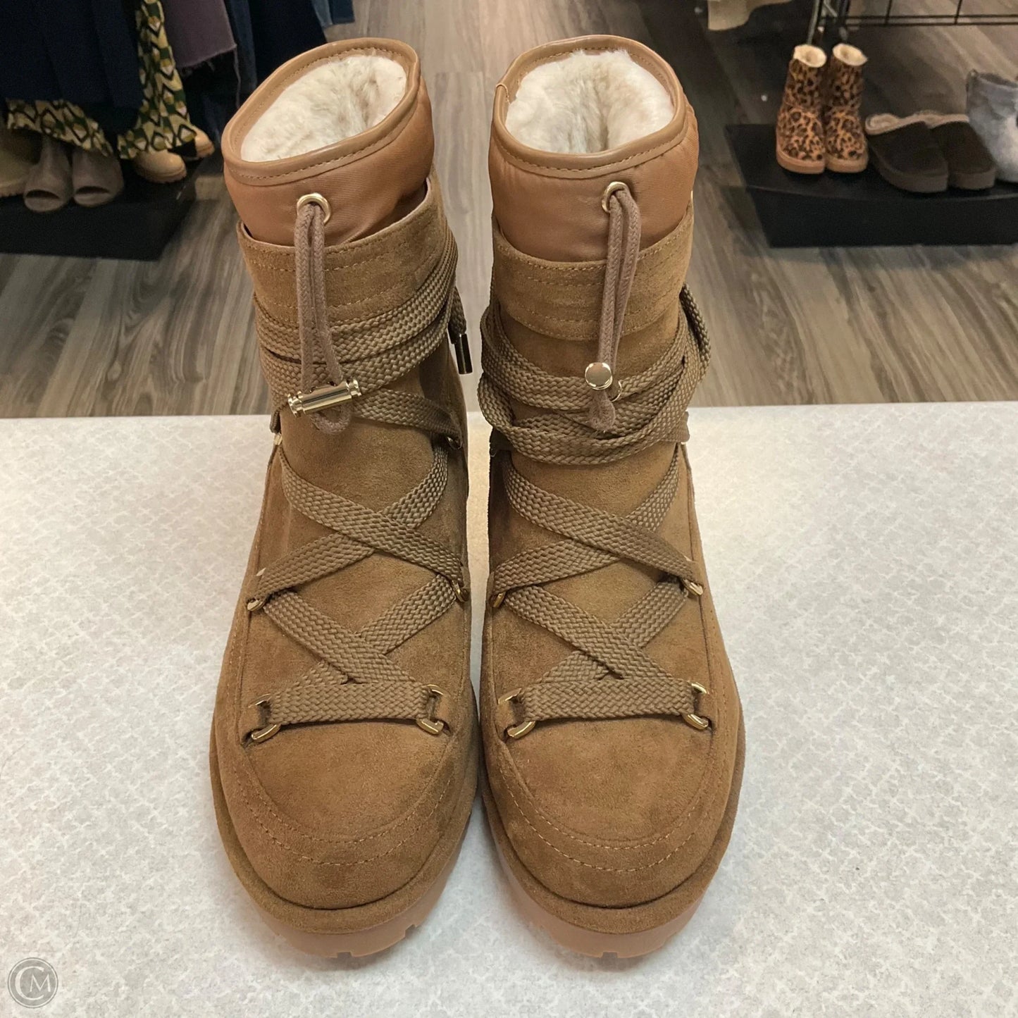 Boots Ankle Flats By Guess In Brown, Size: 7.5