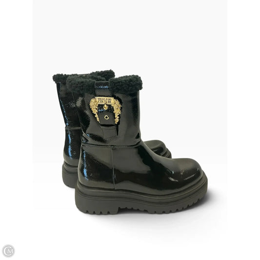 Boots Ankle Flats By Versace In Black, Size: 9