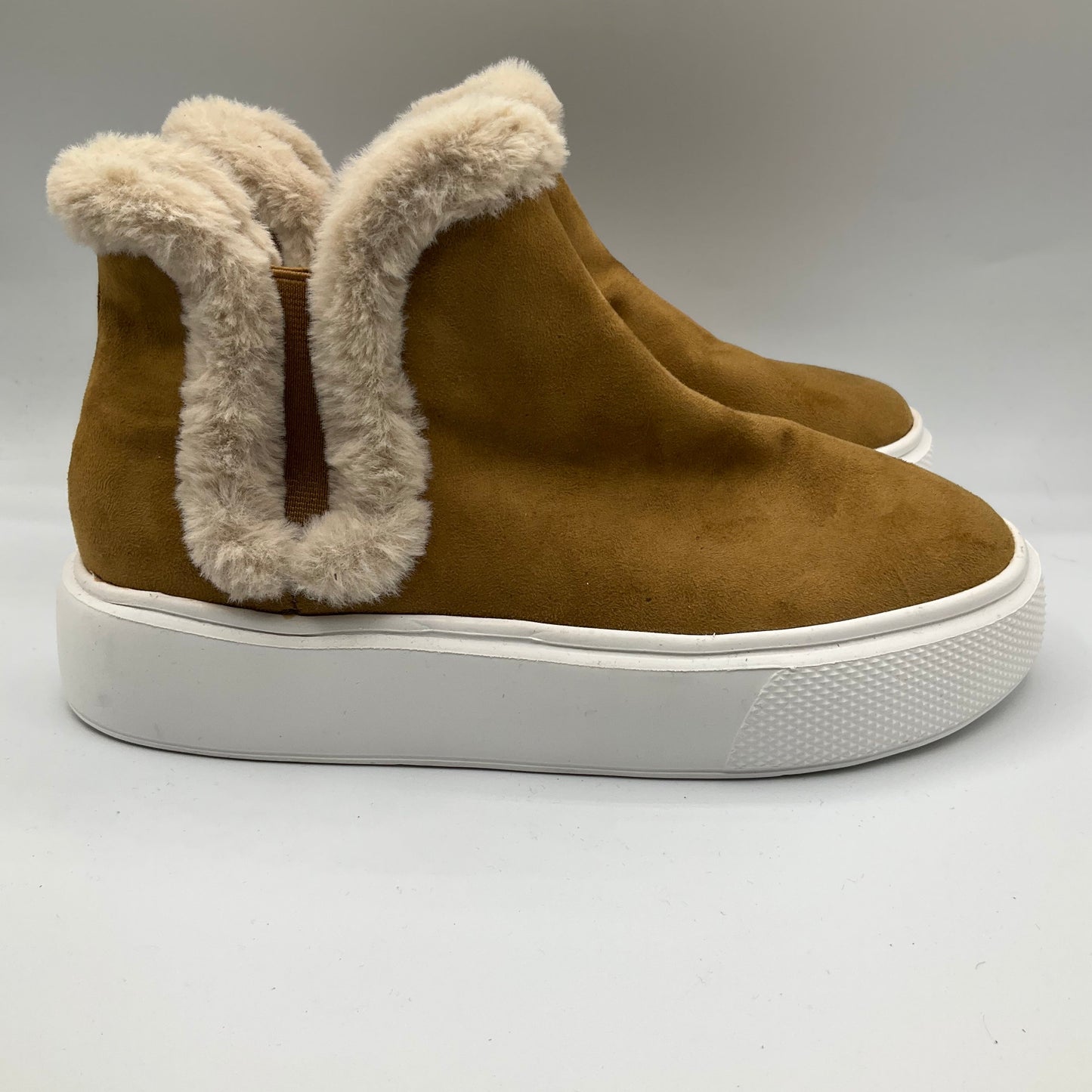 Boots Ankle Flats By Nine West In Tan, Size: 7.5