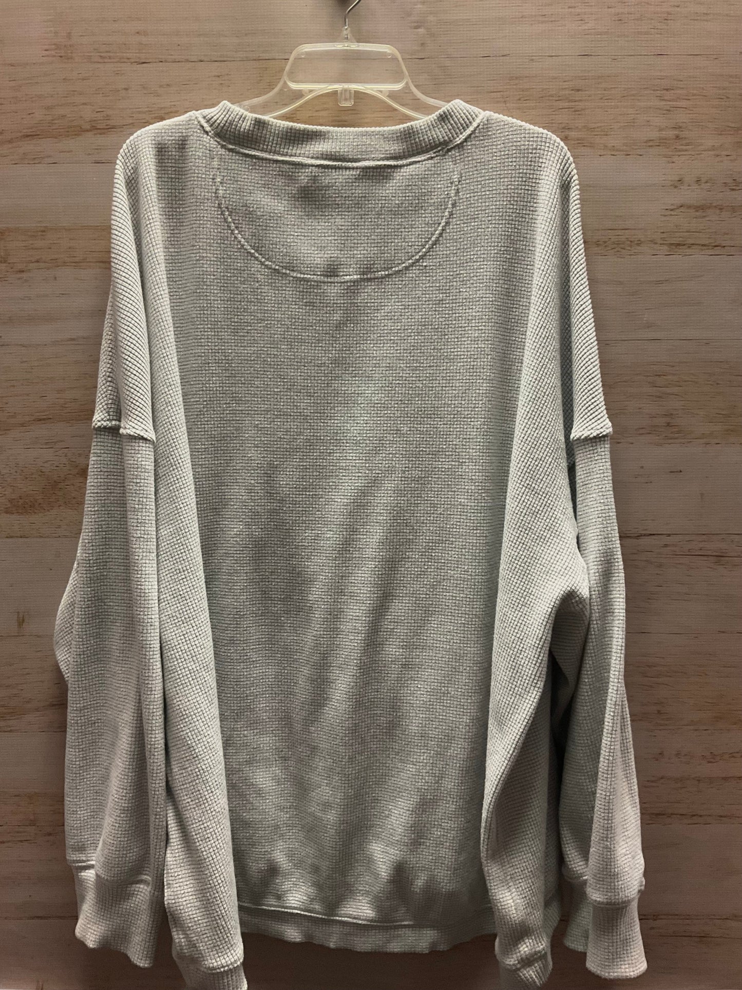 Top Long Sleeve By Aerie In Grey, Size: 2x