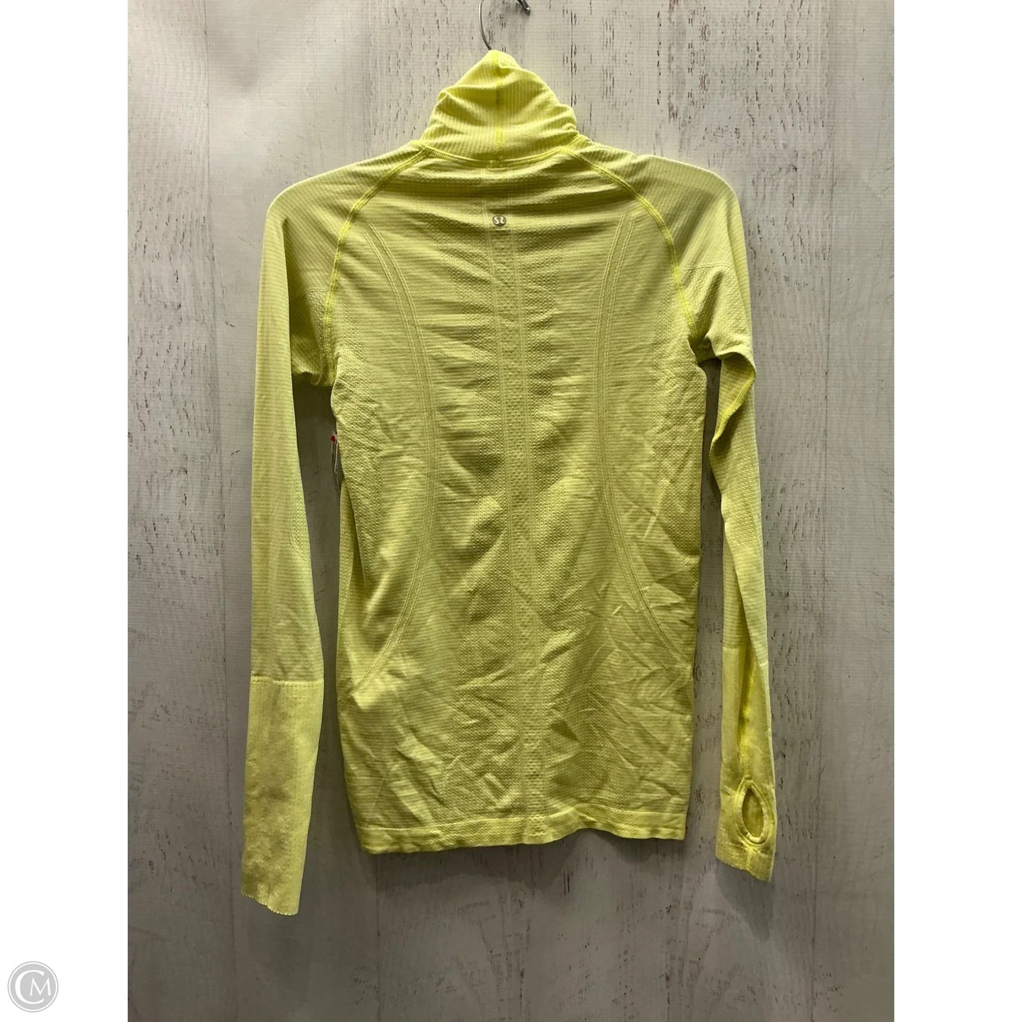 Athletic Top Long Sleeve Collar By Lululemon In Green, Size: 4