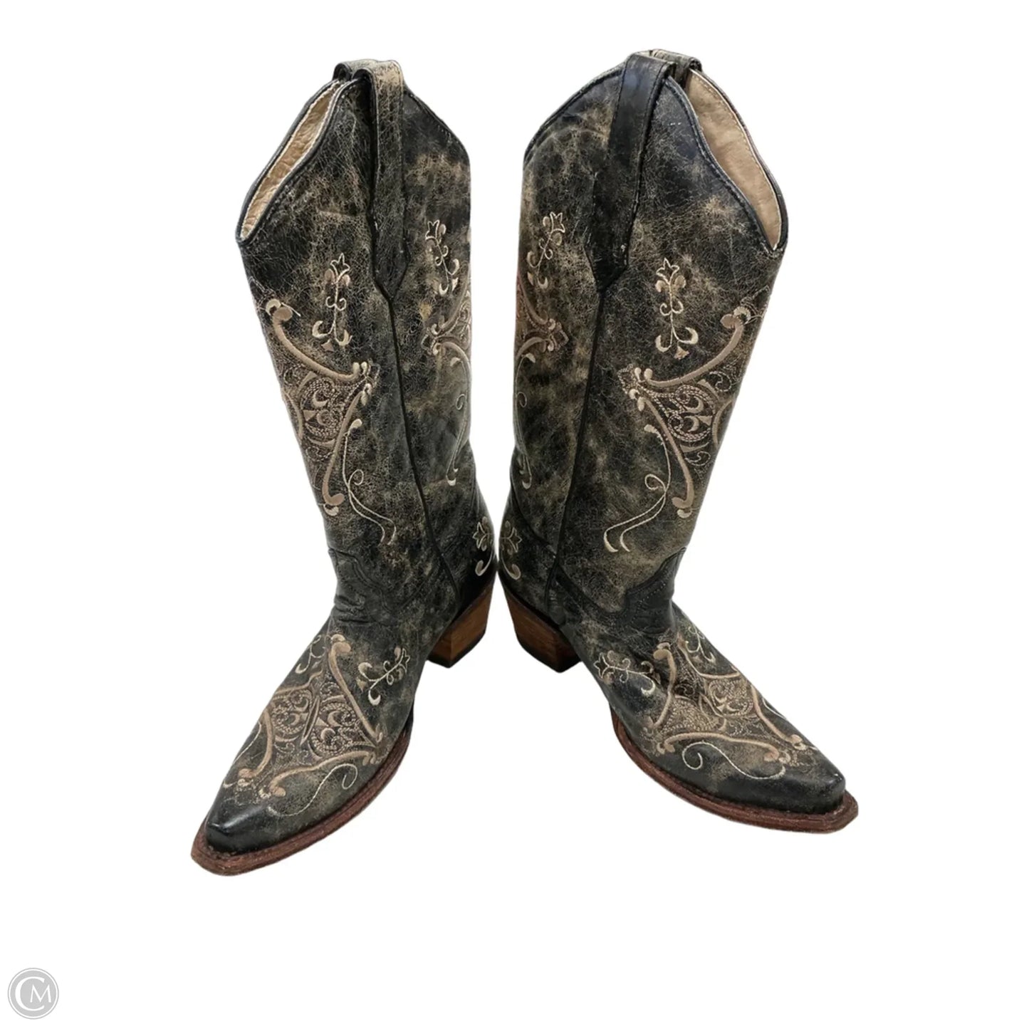 Boots Western By Clothes Mentor In Black & Cream, Size: 8