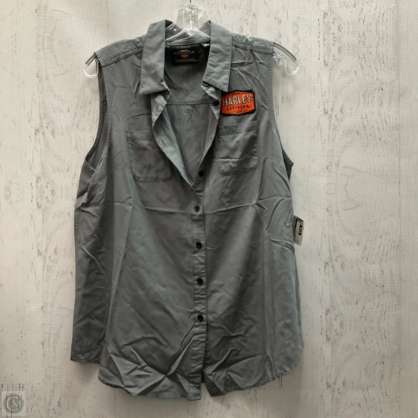 Top Sleeveless By Harley Davidson In Grey, Size: L