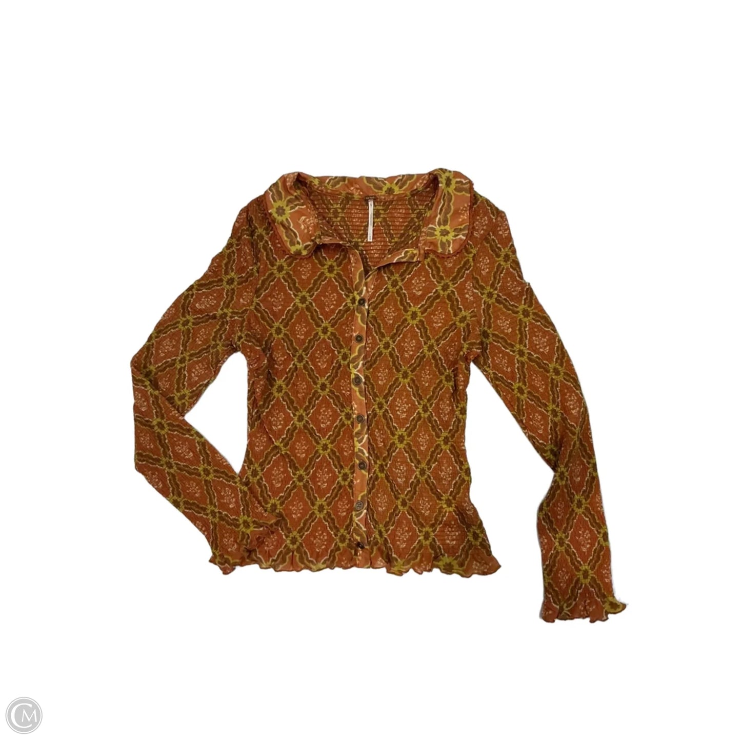 Top Long Sleeve By Free People In Brown, Size: M