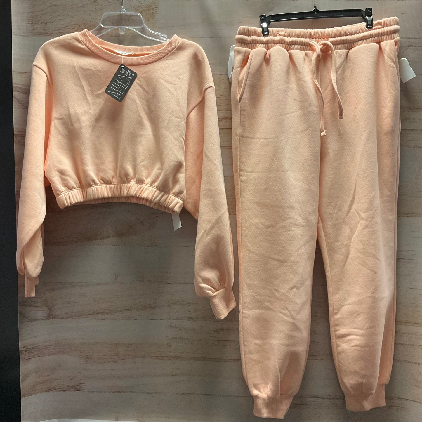 Pants Set 2pc By Zenana Outfitters In Peach, Size: Xl