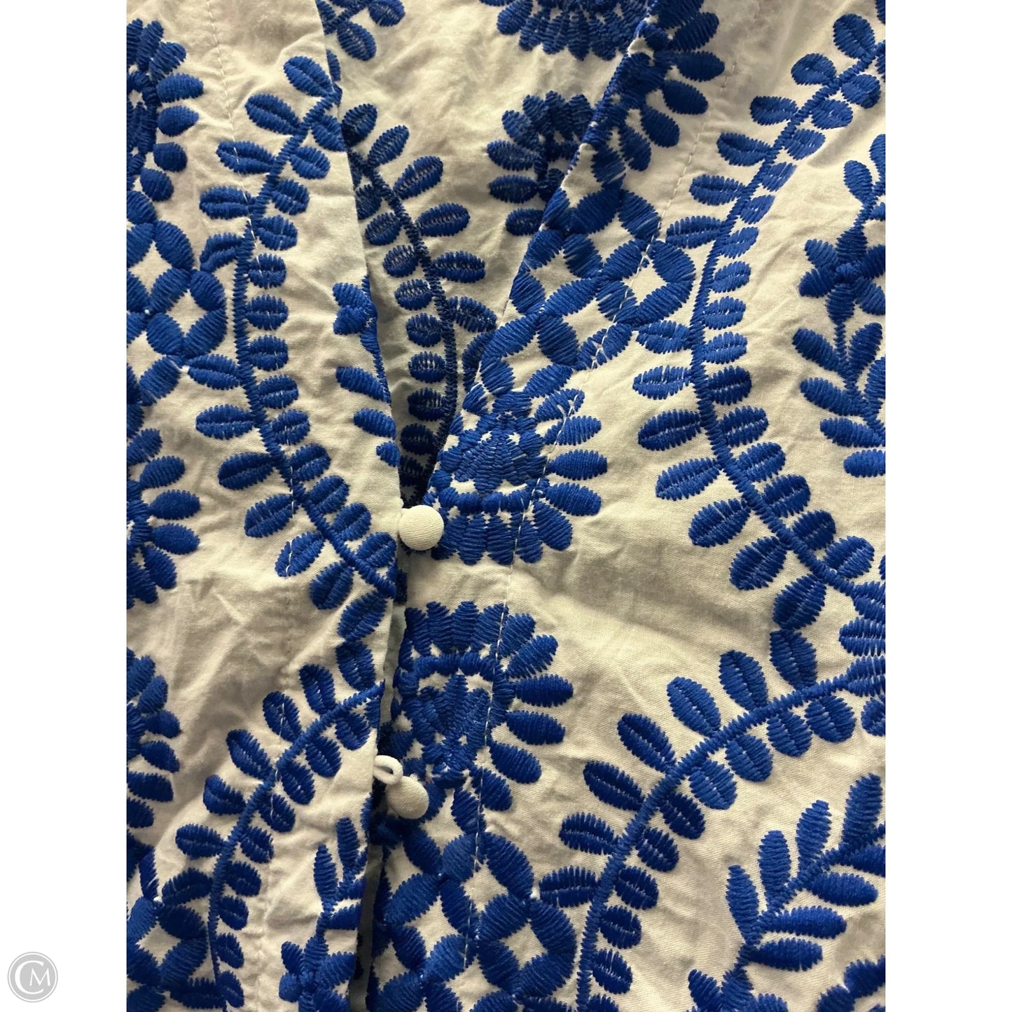 Top Long Sleeve By Shein In Blue & White, Size: M