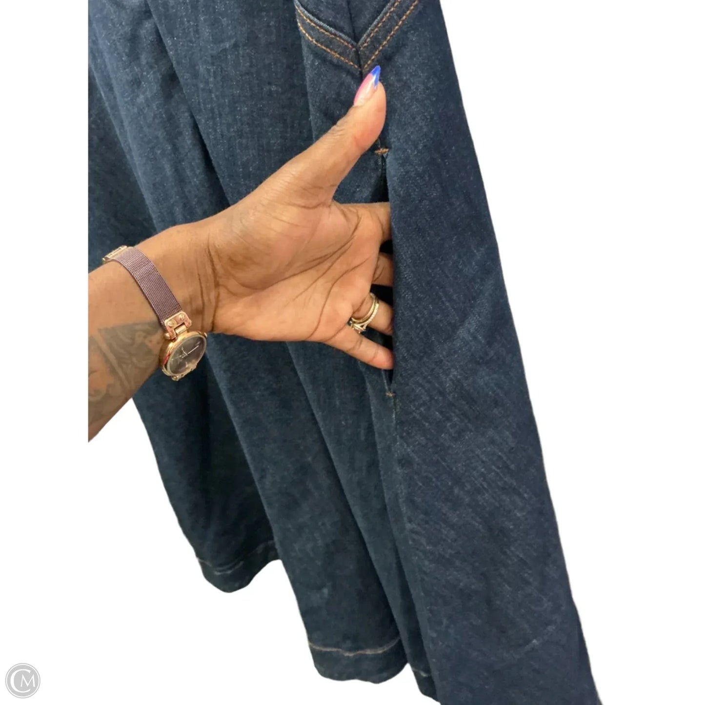Dress Casual Midi By Nine West Apparel In Blue Denim, Size: 16