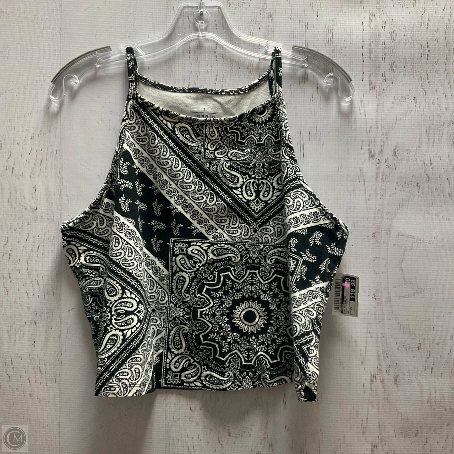 Top Sleeveless By Torrid In Black & White, Size: 2x