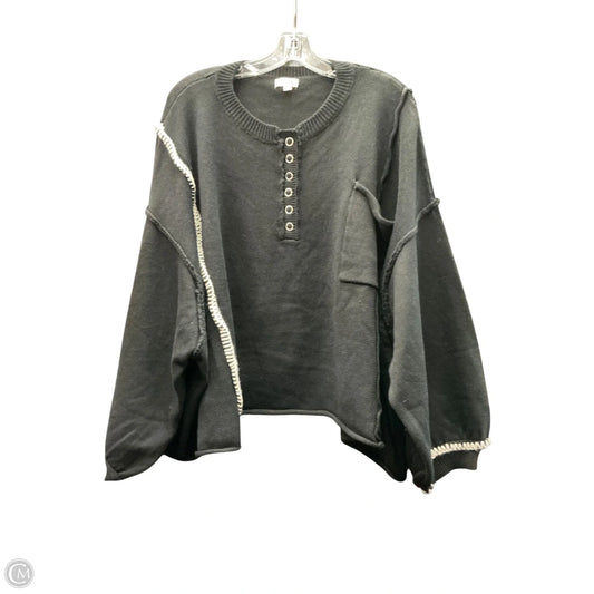 Top Long Sleeve By Pol In Black, Size: L