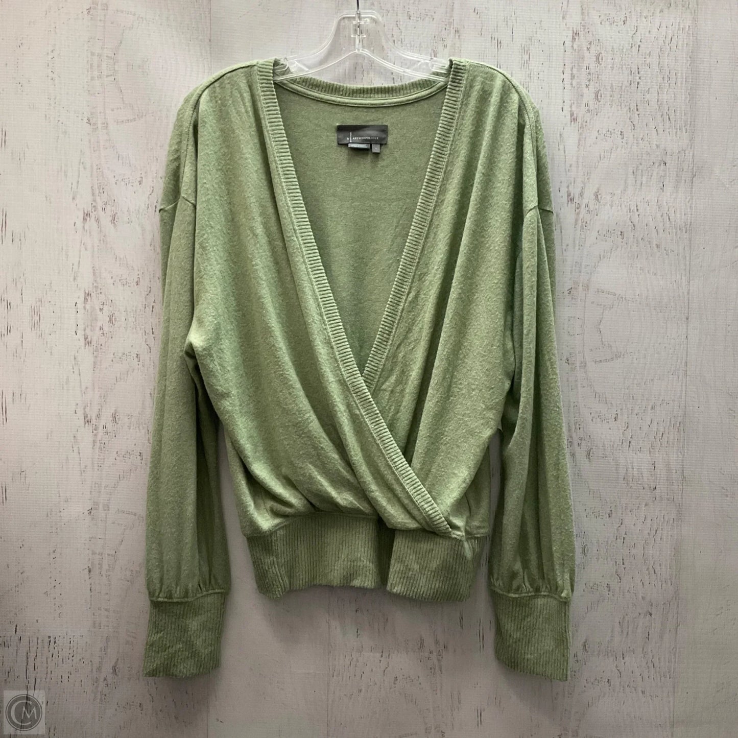 Top Long Sleeve By Anthropologie In Green, Size: L