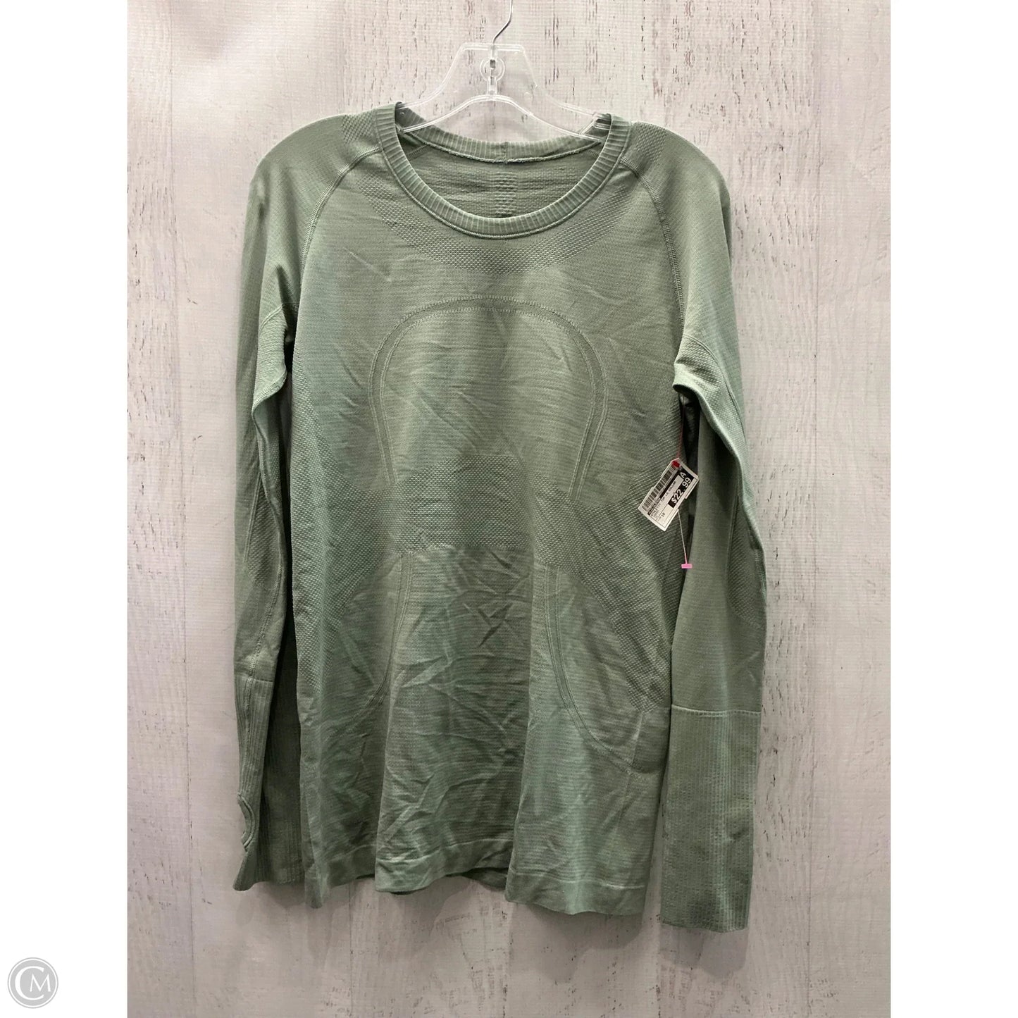 Athletic Top Long Sleeve Collar By Lululemon In Green, Size: 10