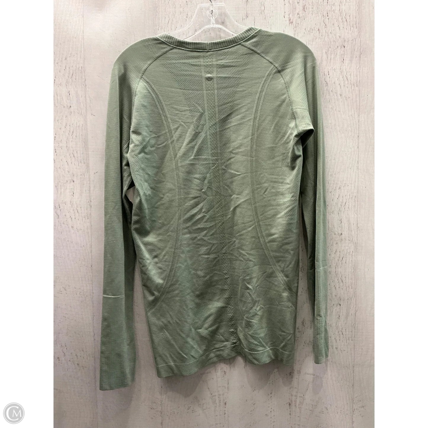 Athletic Top Long Sleeve Collar By Lululemon In Green, Size: 10