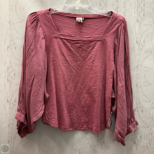 Top Long Sleeve By Anthropologie In Pink, Size: S