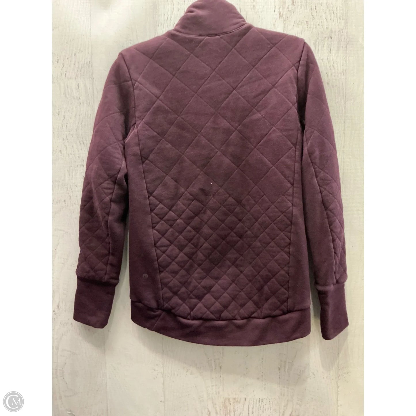 Athletic Top Long Sleeve Collar By Lululemon In Purple, Size: 4