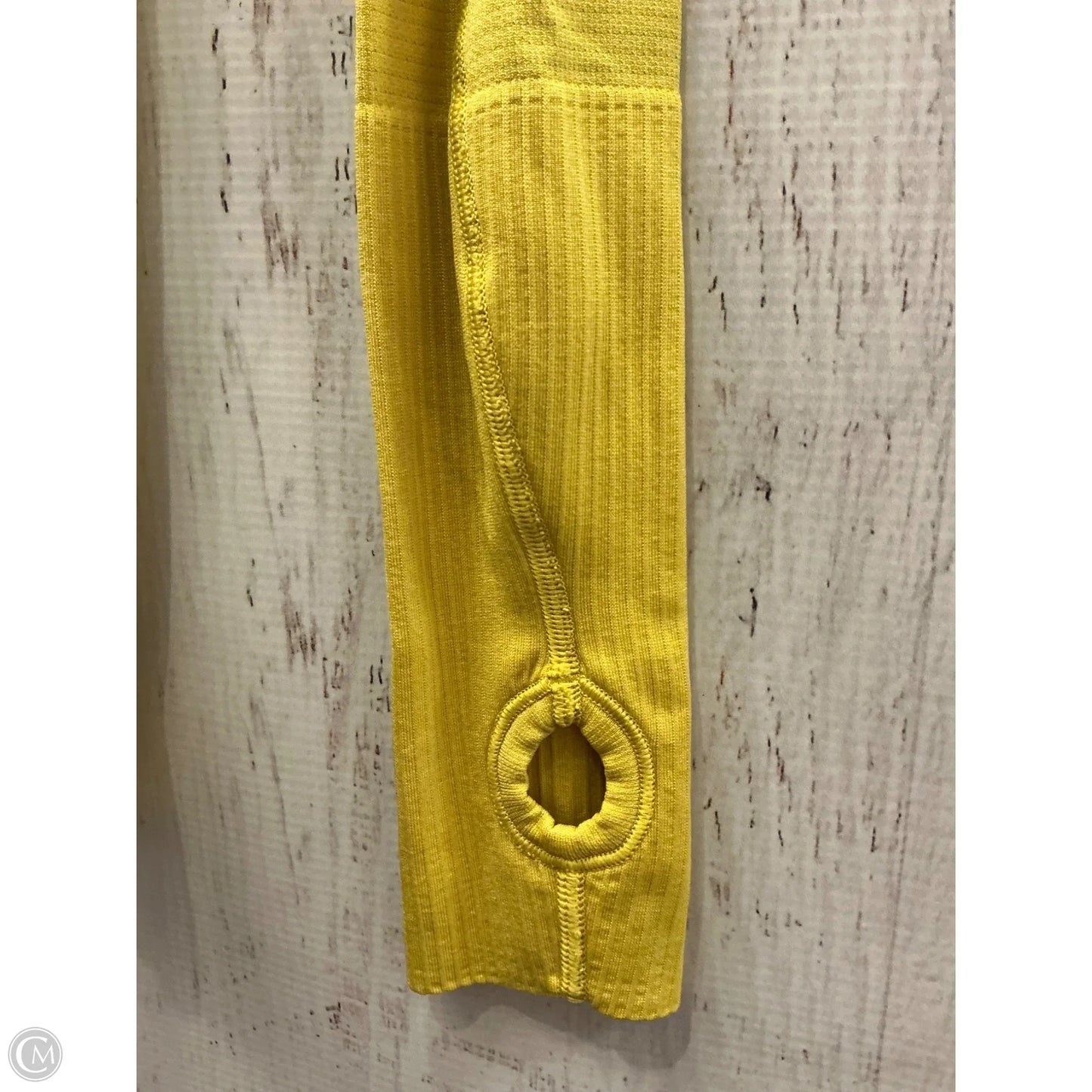 Athletic Top Long Sleeve Collar By Lululemon In Yellow, Size: S