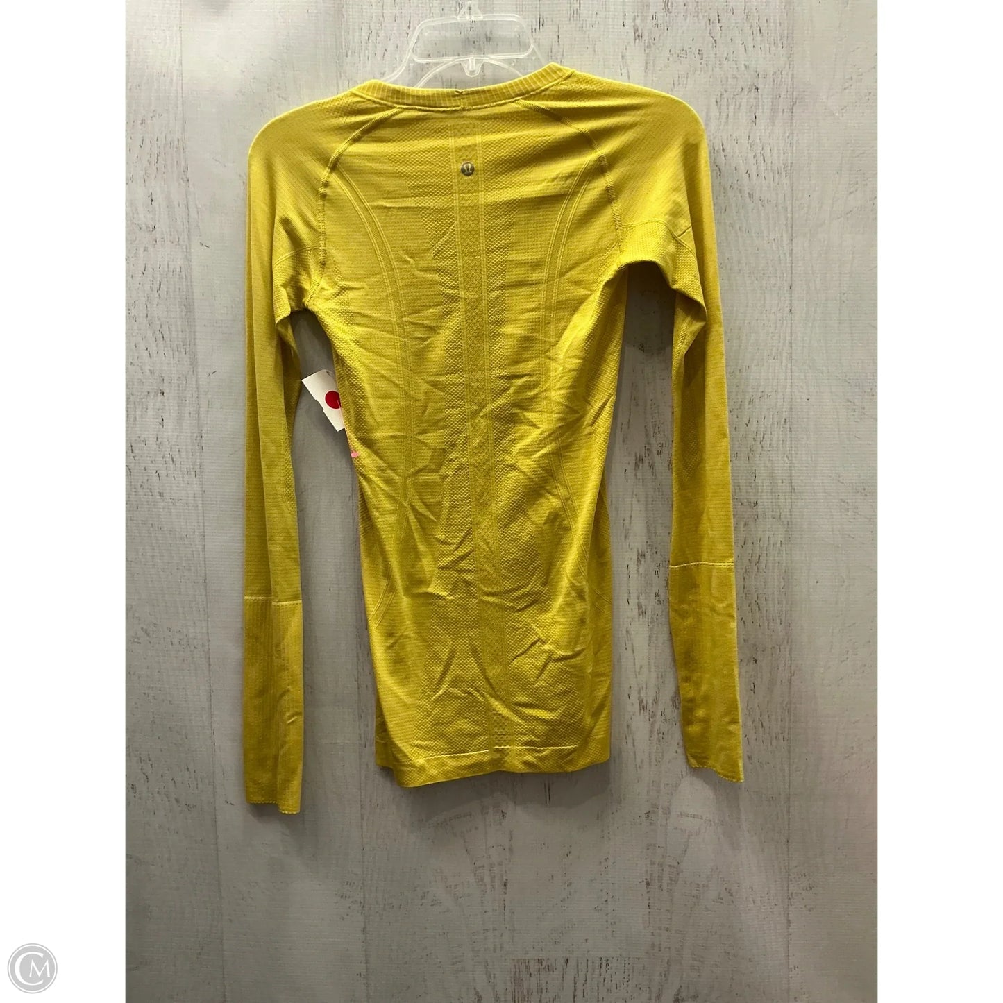 Athletic Top Long Sleeve Collar By Lululemon In Yellow, Size: S