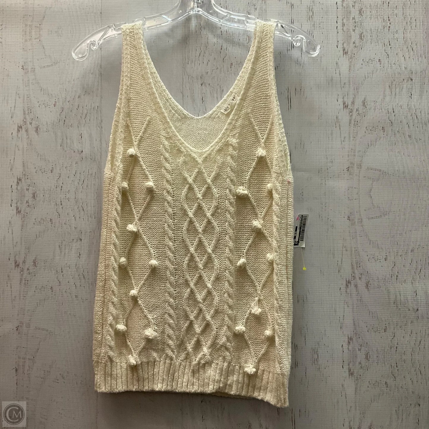 Top Sleeveless By Blu Pepper In Cream, Size: S