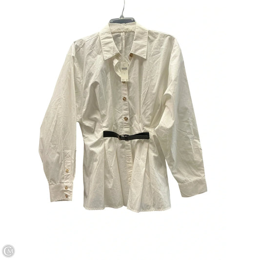 Top Long Sleeve By Anthropologie In White, Size: 8
