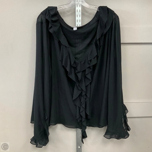 Blouse Long Sleeve By Future Collective In Black, Size: 4x
