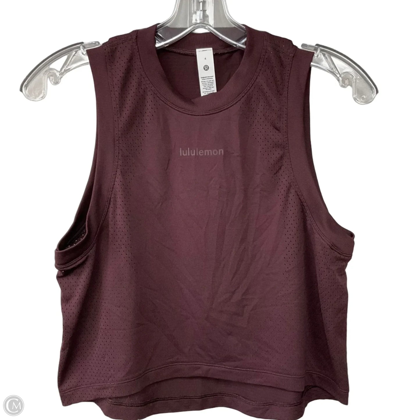 Athletic Tank Top By Lululemon In Maroon, Size: 4