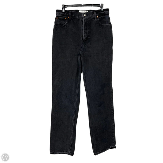 Jeans Straight By Abercrombie And Fitch In Black Denim, Size: 4