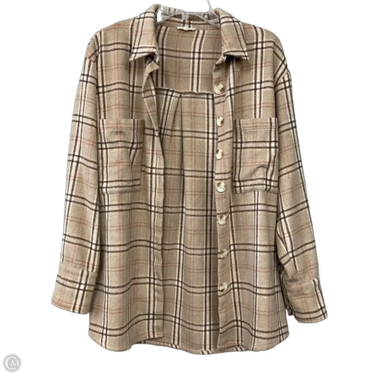 Jacket Shirt By Jodifl In Plaid Pattern, Size: M