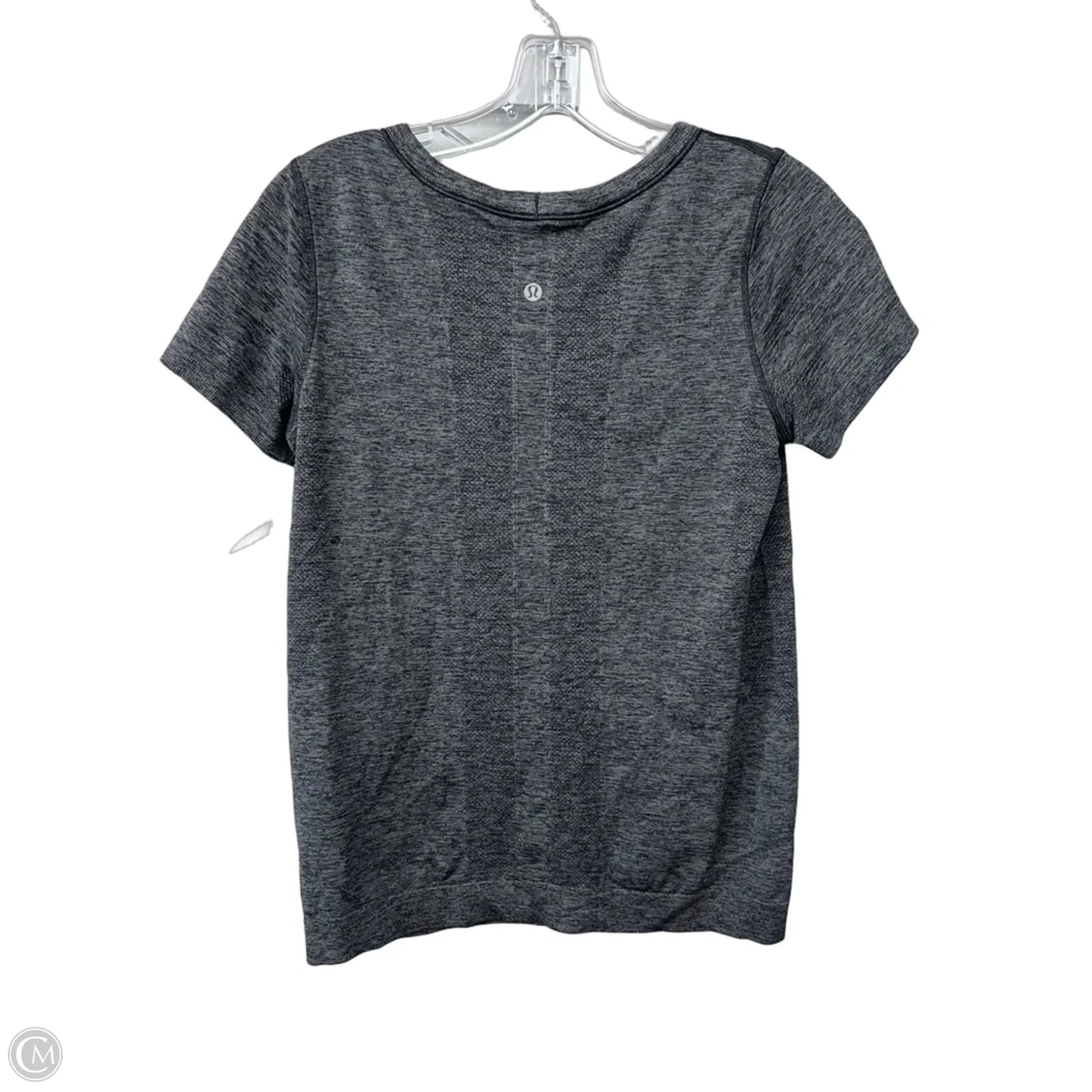 Athletic Top Short Sleeve By Lululemon In Grey, Size: 6