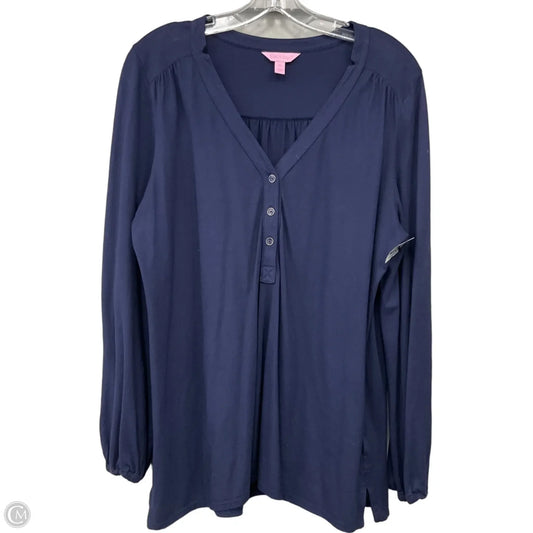 Top Long Sleeve Designer By Lilly Pulitzer In Blue, Size: Xl